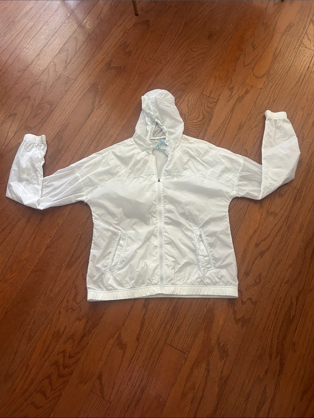 Orange theory Lightweight White Hooded Windbreaker Jacket